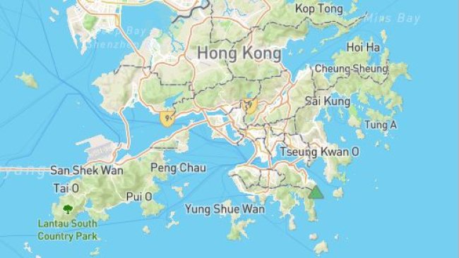 Localização do surto de PSA em Hong Kong. ©OpenStreetMap contributors. https://www.openstreetmap.org/copyright
