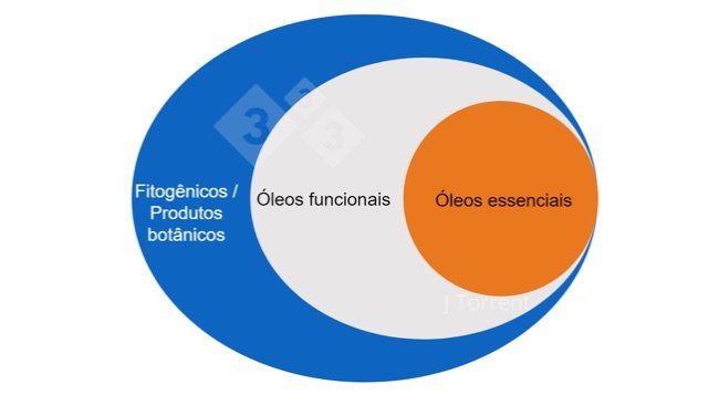 Figura 1. Ilustração da terminologia utilizada para descrever óleos essenciais, óleos funcionais e botânicos ou fitogênicos.