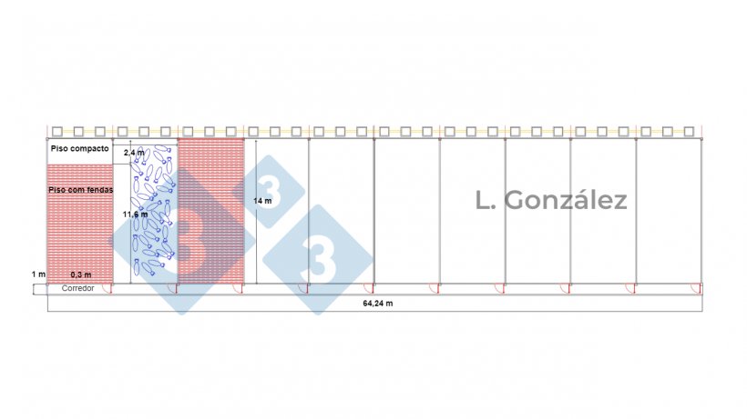 Figura 1. Plano corte galp&oacute;n DF.
